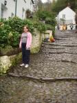 Jessica at the top of Clovelly