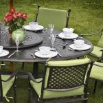 GLORIA 210cm x 150 cm 8 Seater Oval cast aluminium garden furniture set