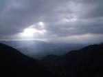 A storm is coming in over the Pacific ocean.