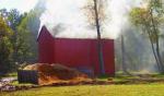 Tobacco being smoked in the barn