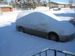 Heather's car and neighbors homes.