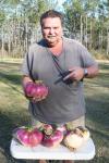 hubby with his turnips