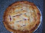 Raspberry blueberry pie hot out of the oven