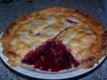 Raspberry blueberry pie minus one slice