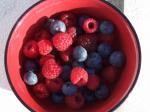 Blueberries and raspberries for breakfast
