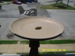 bird bath with stone for landing