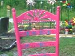 back of chair with rhinestones and wooden letters