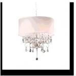 Modern Contemporary Crystal Silver Drum Shade Chandelier