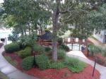 View from the balcony-hot tub and pool