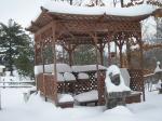 comparison: gazebo roof pressured by too much snow