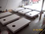 Cornhole boards in primer